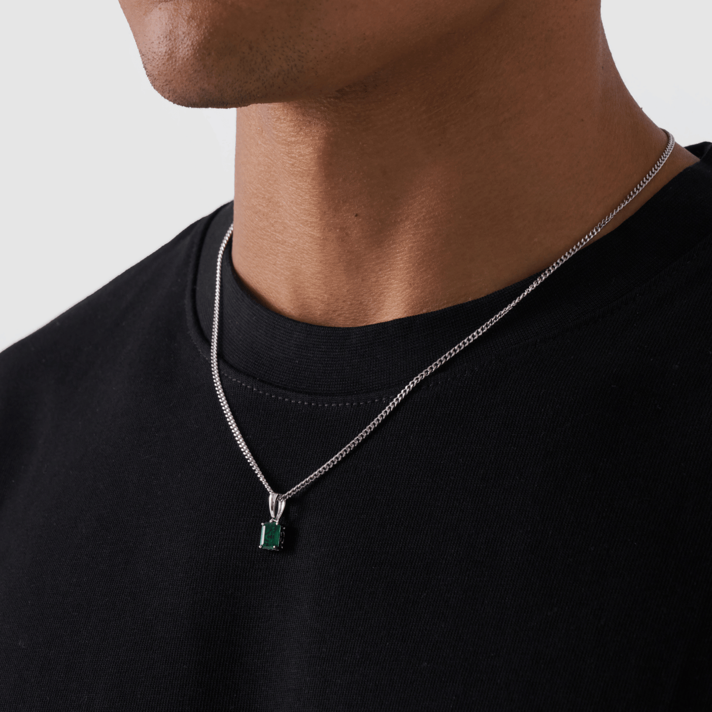 Smaragd Steen Hanger (Zilver)