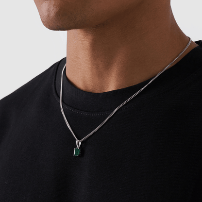 Smaragd Steen Hanger (Zilver)