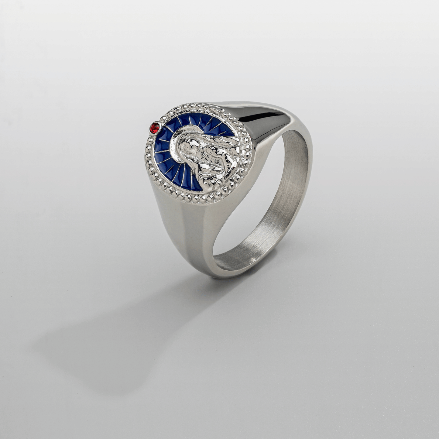 Emaille Zegelring van de Maagd Maria (Zilver)