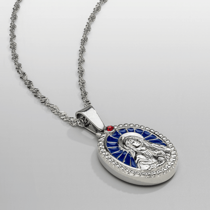 Emaille Heilige Maria (Zilver)