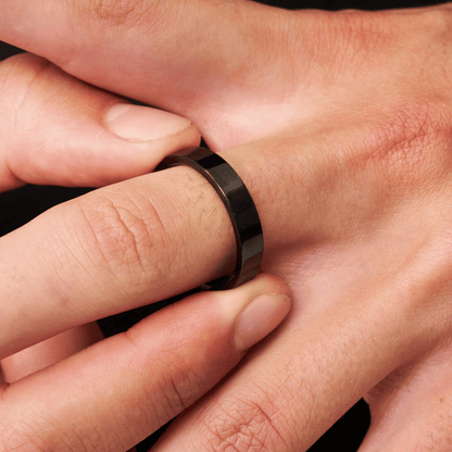 Platte Band Ring (Zwart) 5mm