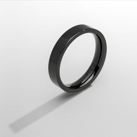Platte Band Ring (Zwart) 5mm