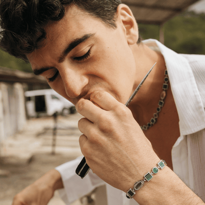 Groene Kwarts Edelsteen Ketting (Zilver)