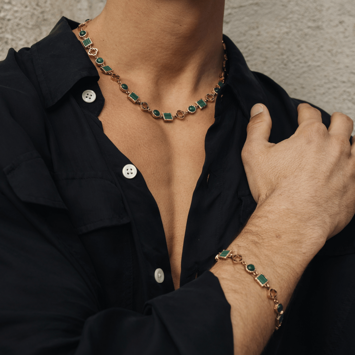 Groene Kwarts Edelsteen Ketting (Goud)