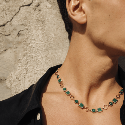 Groene Kwarts Edelsteen Ketting (Goud)