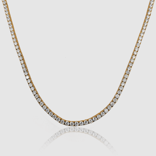 Tennis Ketting (Goud) 3mm