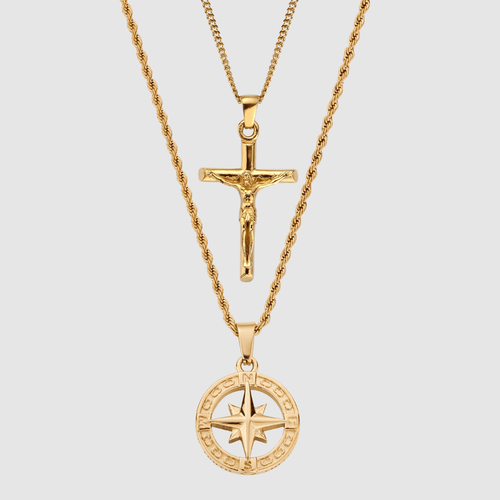 Noordster x Kruis Set (Goud)