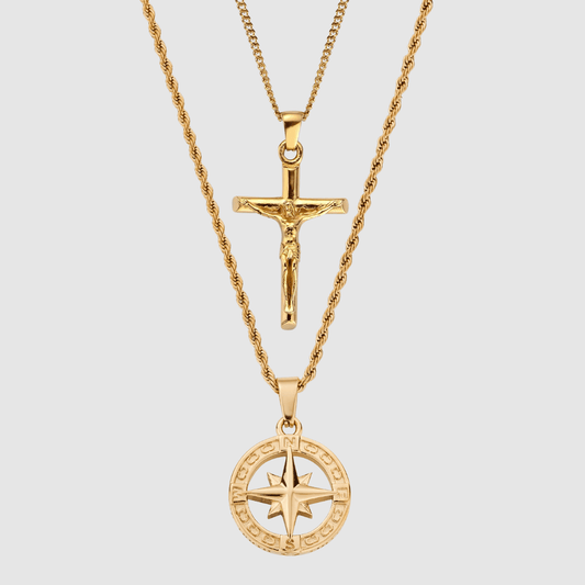 Noordster x Kruis Set (Goud)