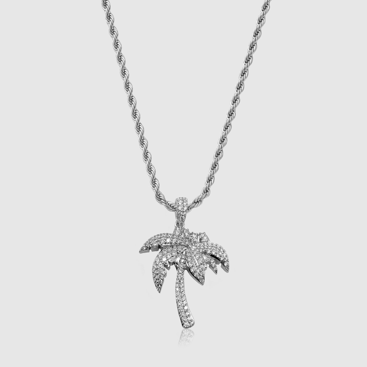 Iced Palmboom Hanger (Zilver)