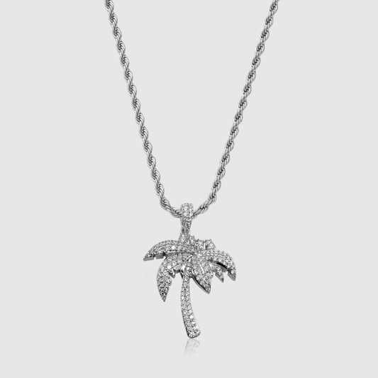 Iced Palmboom Hanger (Zilver)