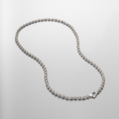 Iced Ball Pendant Necklace (Zilver) 4mm