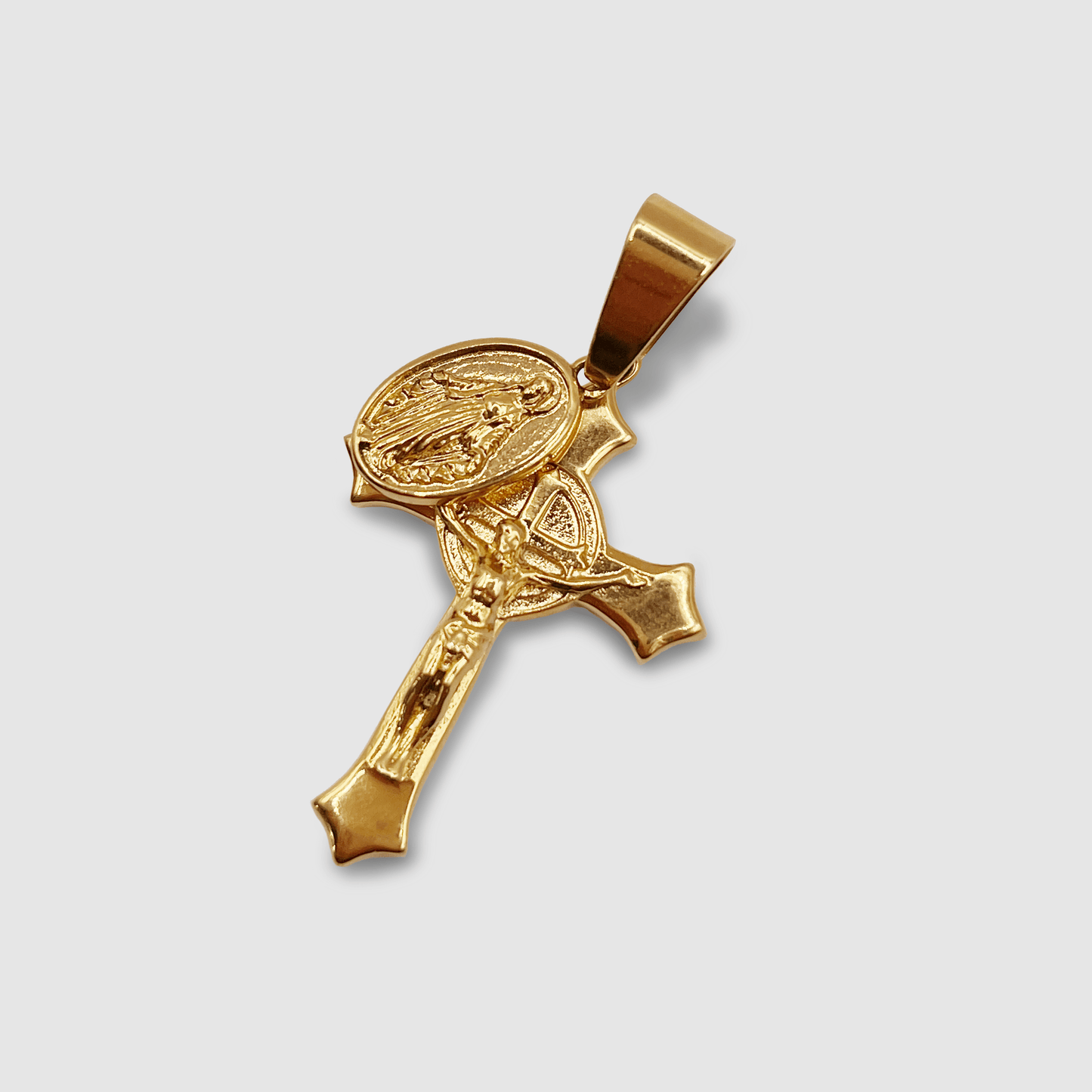 Jezus & Maria Kruis Hanger (Goud)