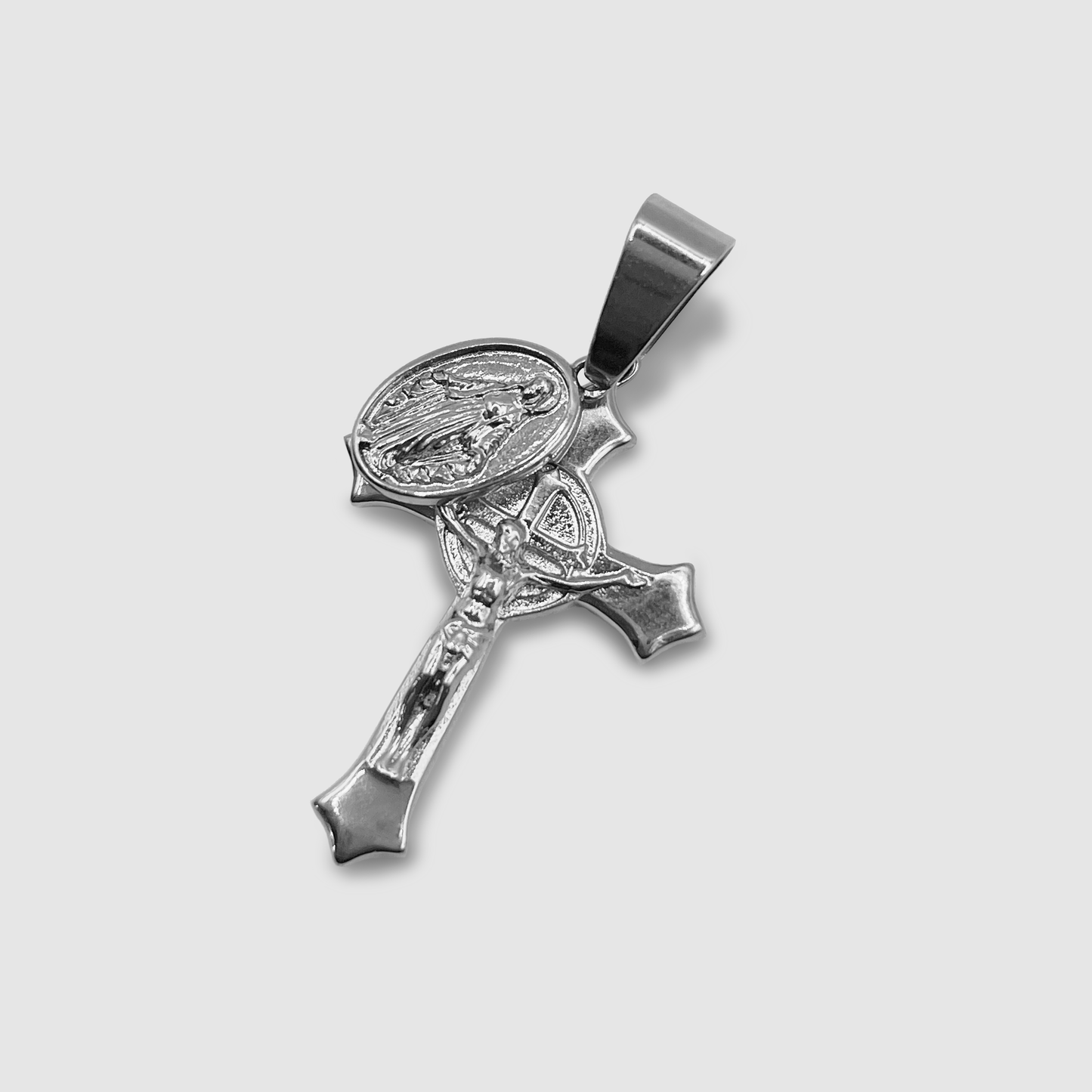 Jezus & Maria Kruis Hanger (Zilver)
