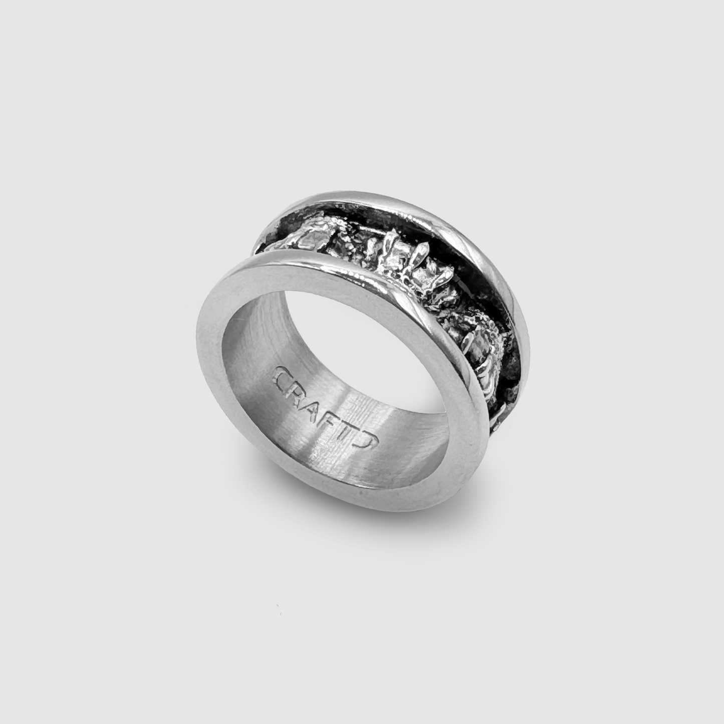 Kroon Band Ring (Zilver)
