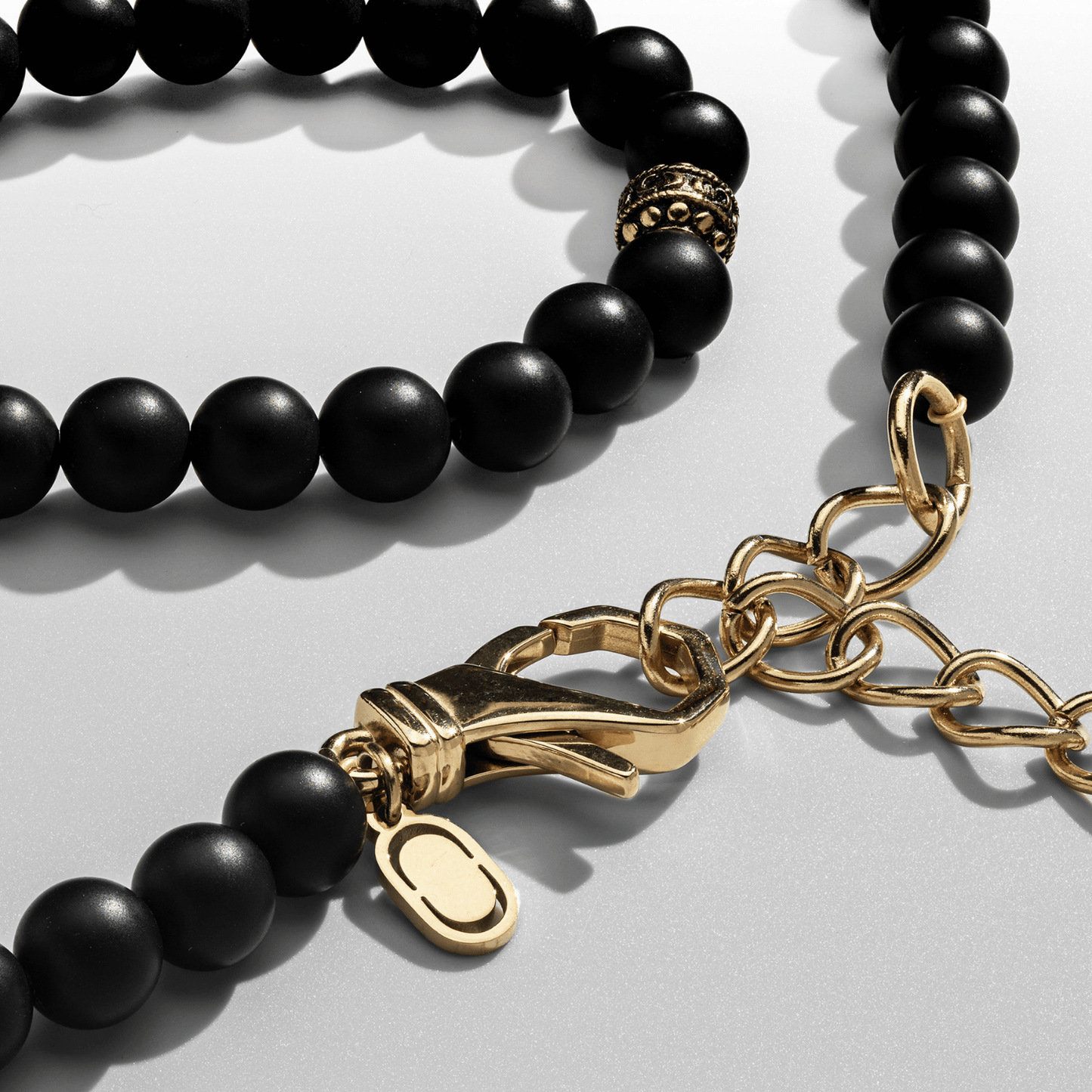 Matte Onyx Kralenketting (Goud)