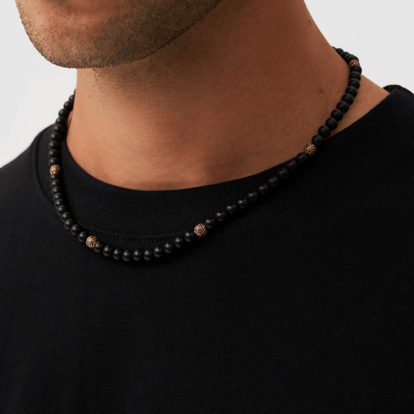 Matte Onyx Kralenketting (Goud)