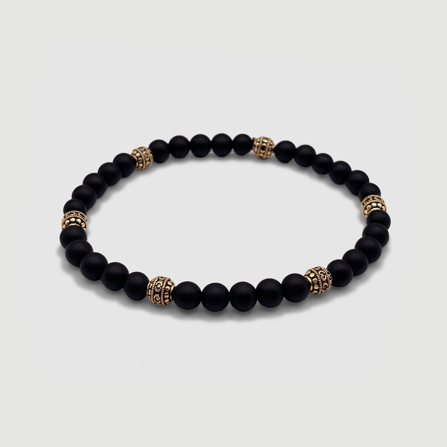 Matte Onyx Steen Armband (Goud)