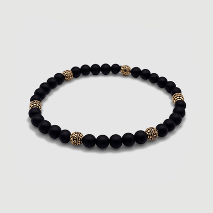Matte Onyx Steen Armband (Goud)