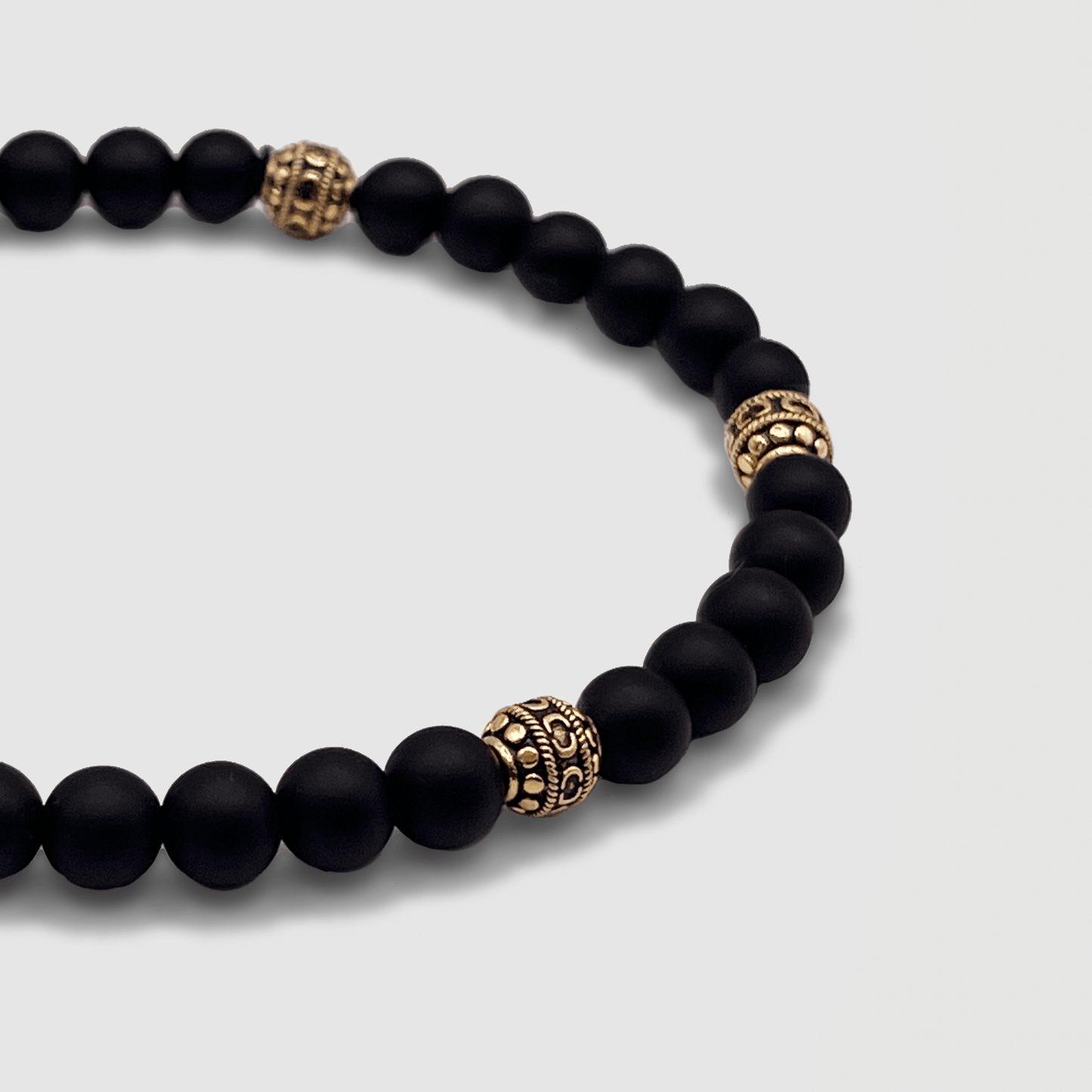 Matte Onyx Steen Armband (Goud)