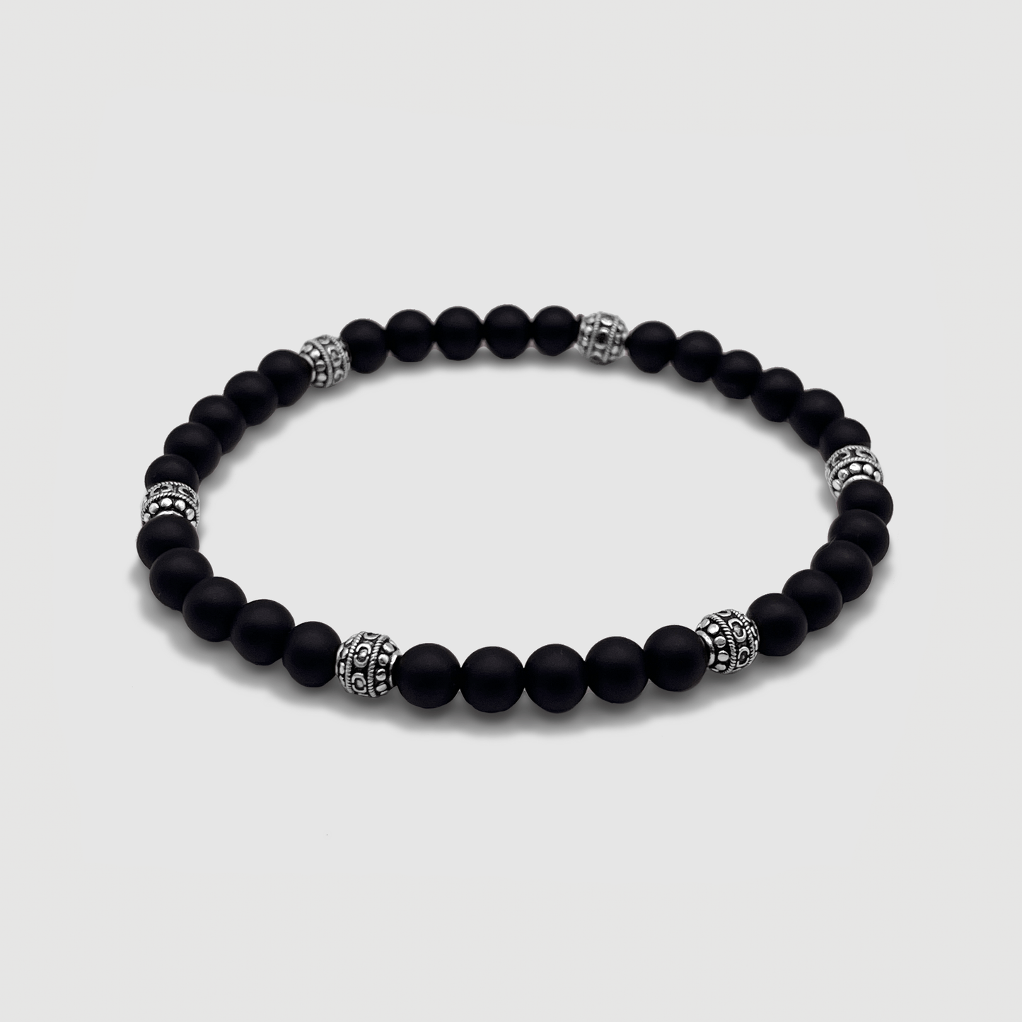 Matte Onyx Steen Armband (Zilver)