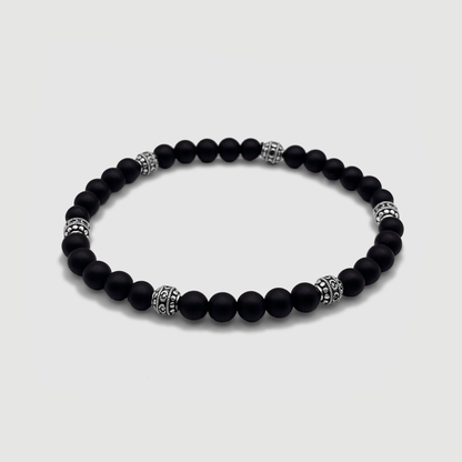Matte Onyx Steen Armband (Zilver)