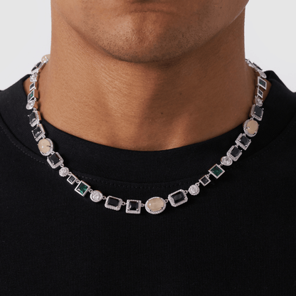 Onyx Edelsteen Ketting (Zilver)