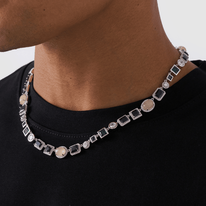 Onyx Edelsteen Ketting (Zilver)