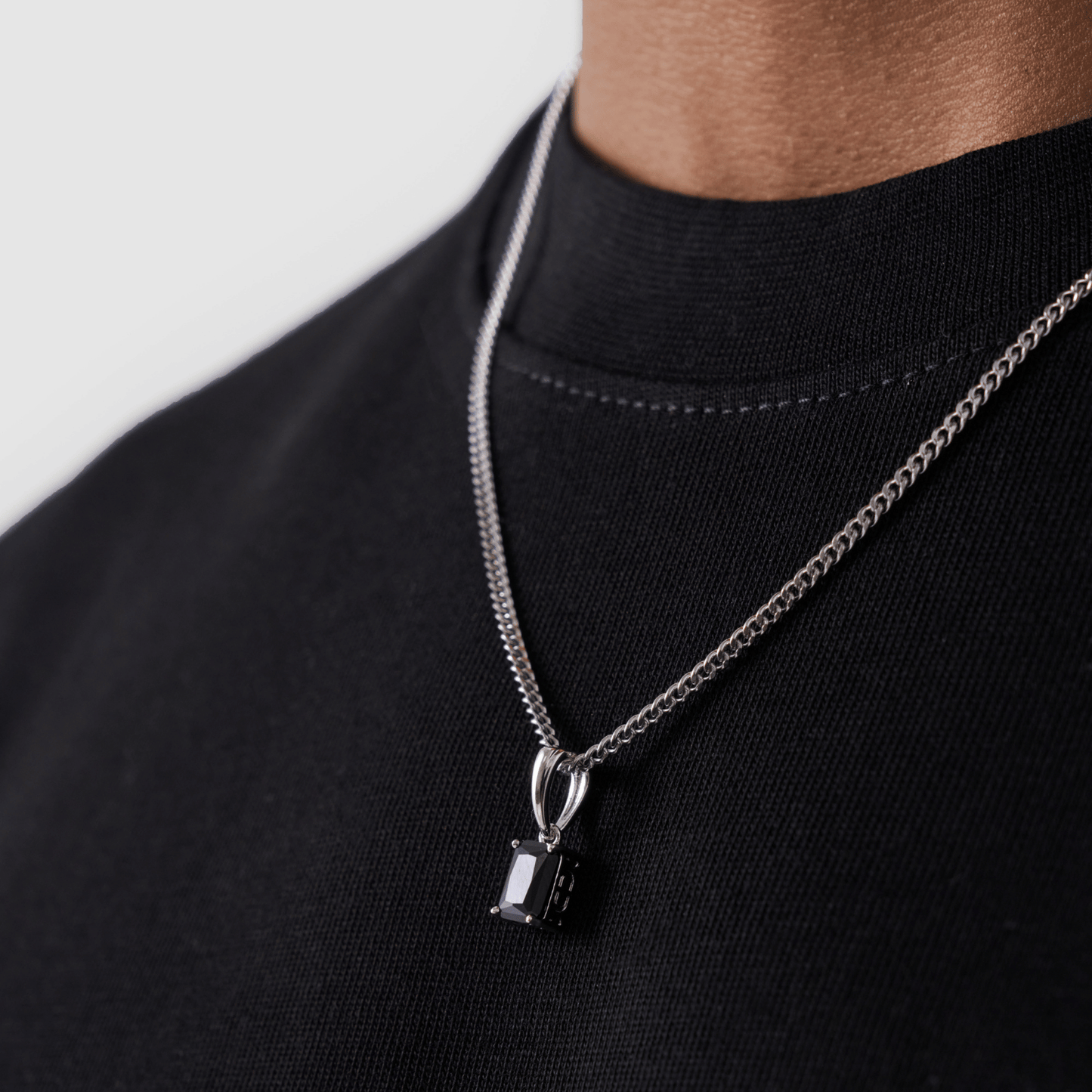 Onyx Steen Hanger (Zilver)