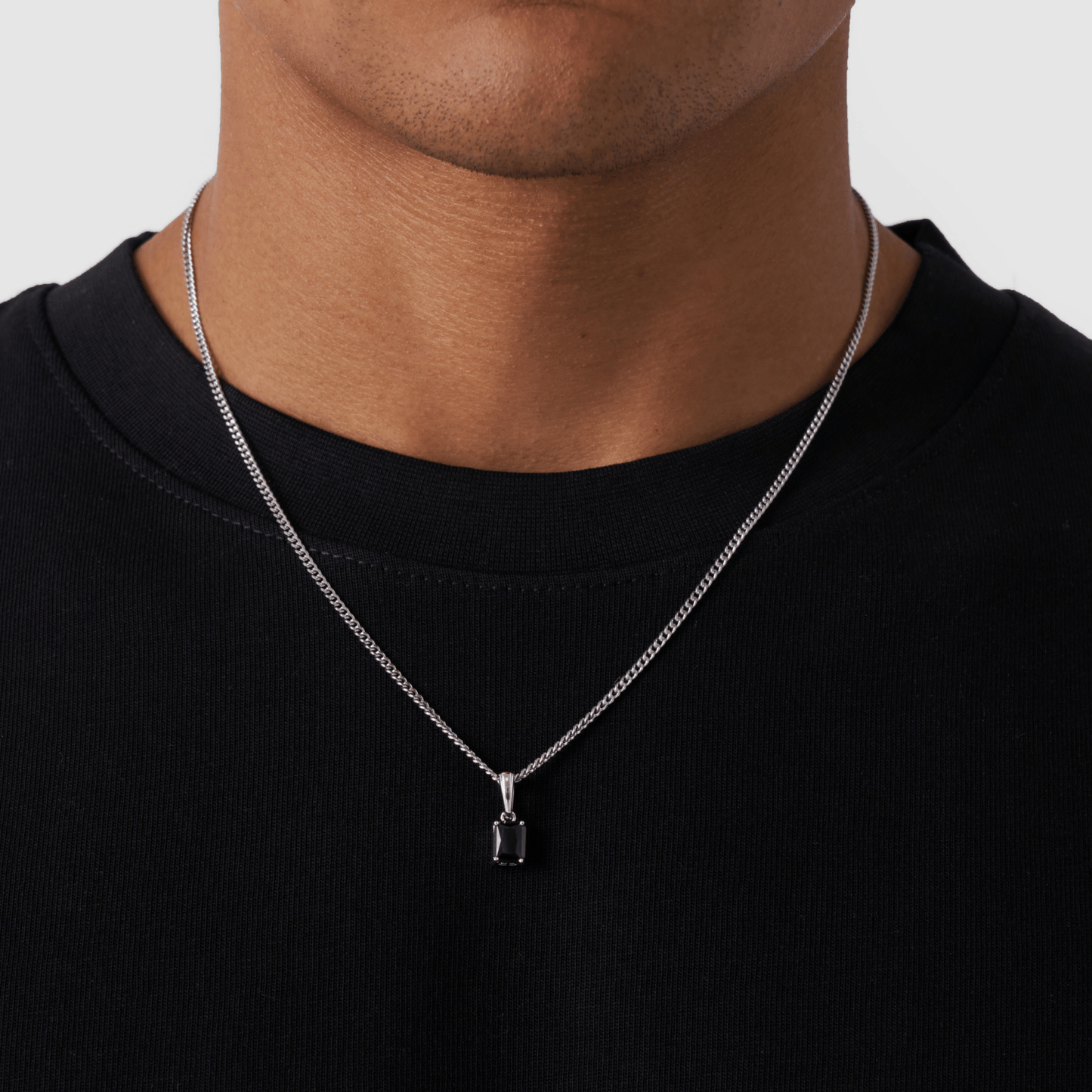 Onyx Steen Hanger (Zilver)