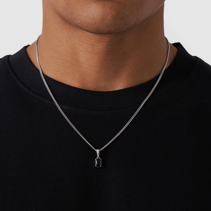 Onyx Steen Hanger (Zilver)
