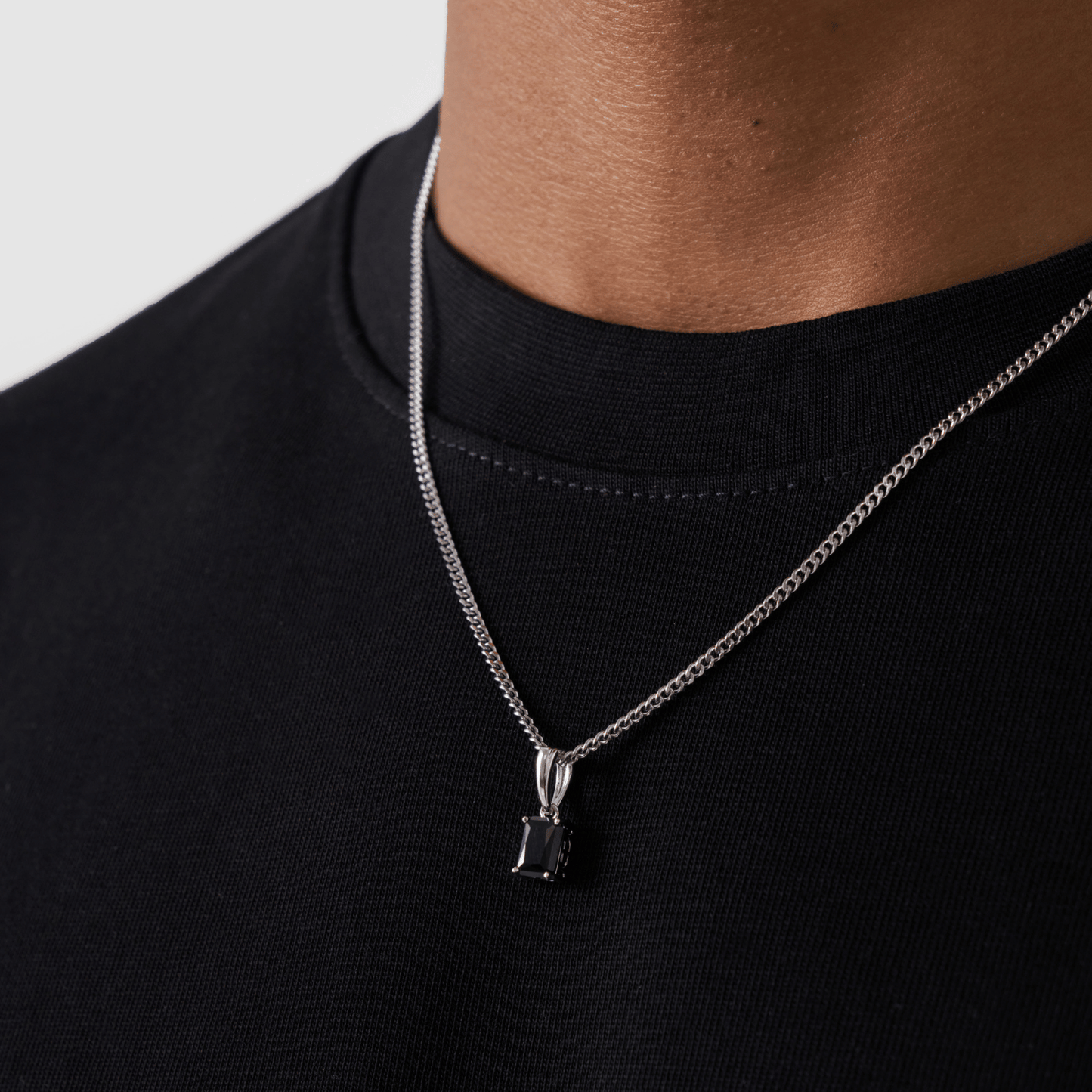 Onyx Steen Hanger (Zilver)