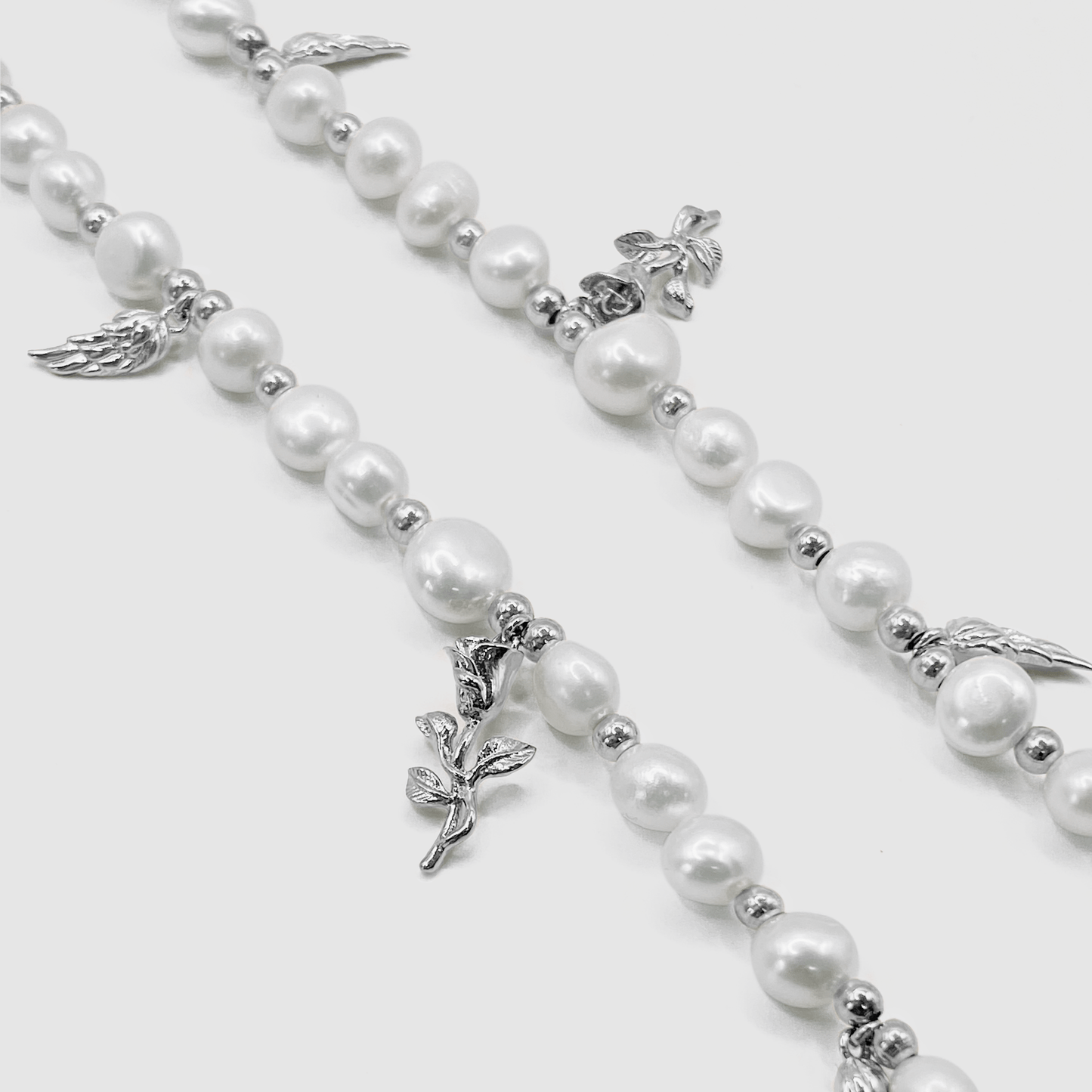 Hangende Echte Parelketting (Zilver)