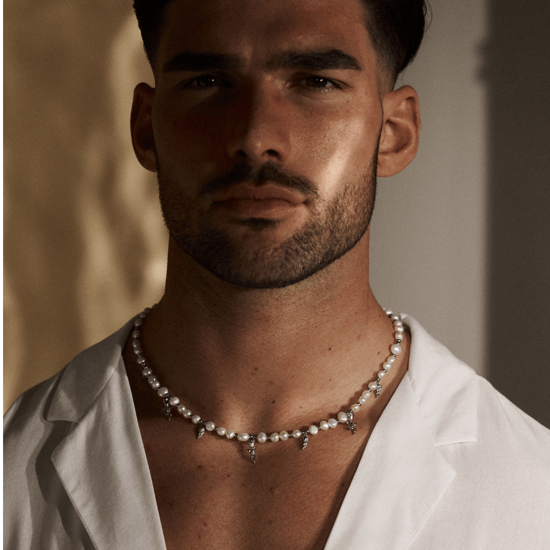Hangende Echte Parelketting (Zilver)