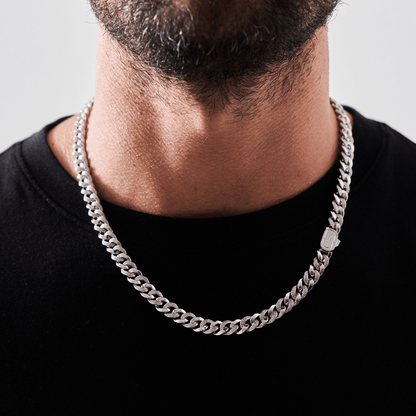 Half Iced Cuban (Zilver) 8mm