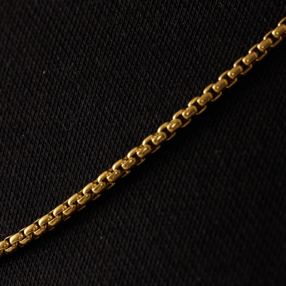 Ronde Box Ketting (Goud) 2mm