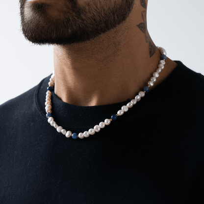 Kobalt Blauw - Echte Parel Ketting