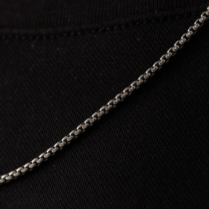 Ronde Box Ketting (Zilver) 2mm