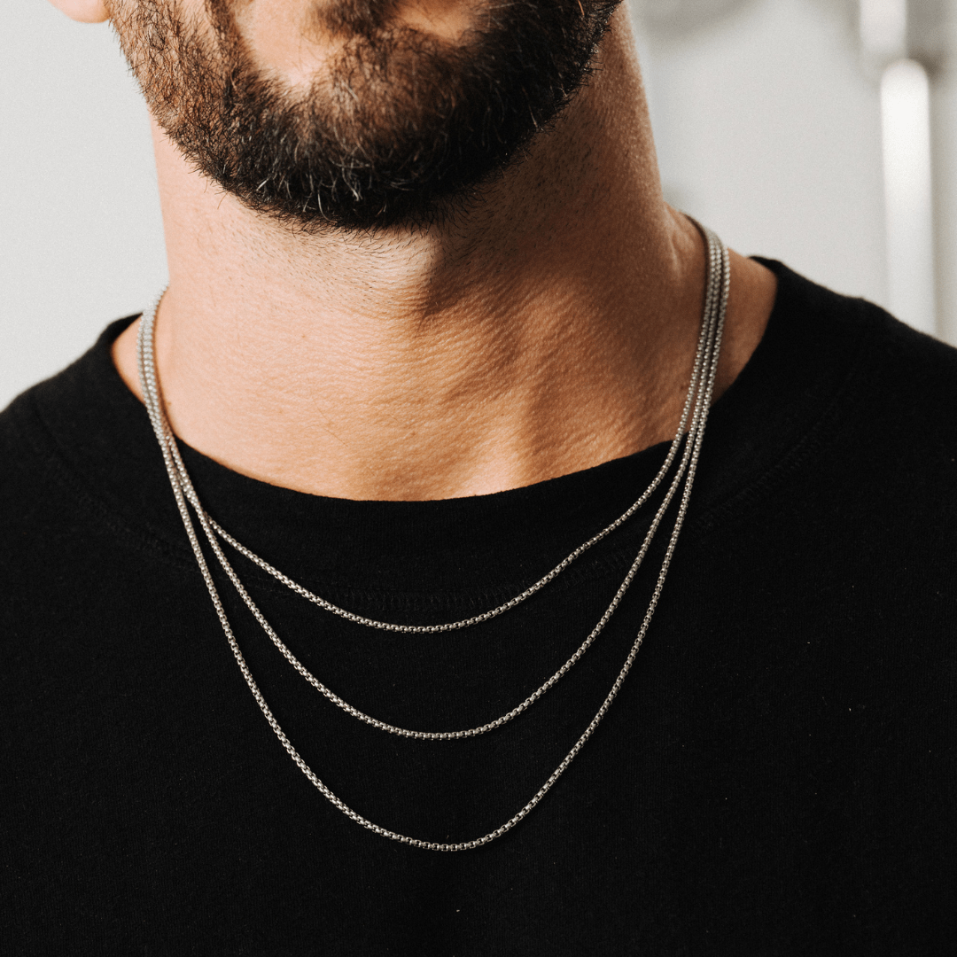 Ronde Box Ketting (Zilver) 2mm
