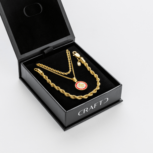 Emaille Sint Christoffel Cadeauset (Goud)