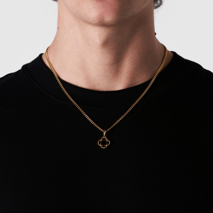 Onyx Klaver Steen Hanger (Goud)