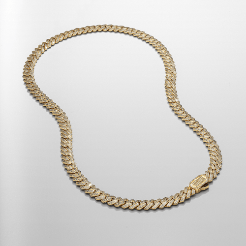 Prong Link Iced Cuban (Goud) 8mm