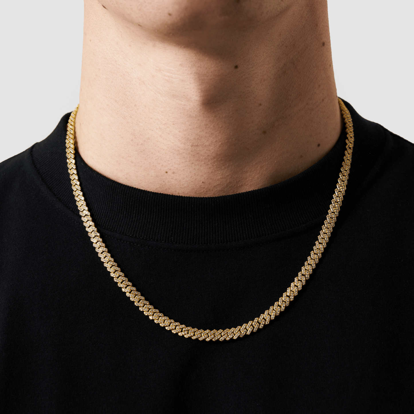 Prong Link Iced Cuban (Goud) 6mm