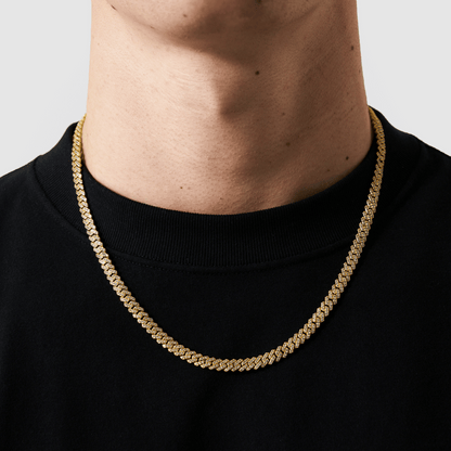 Prong Link Iced Cuban (Goud) 6mm