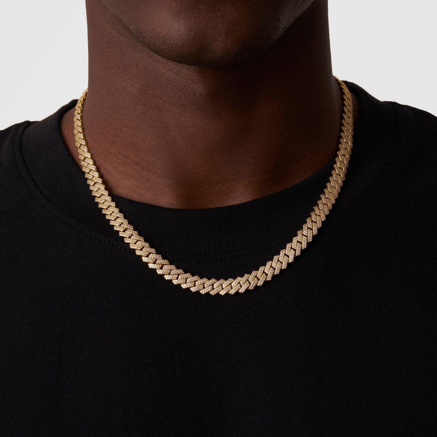 Prong Link Iced Cuban (Goud) 8mm