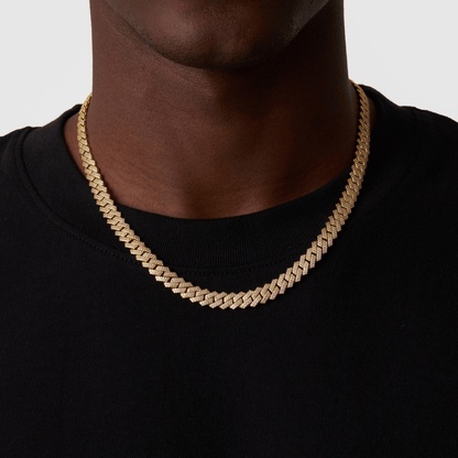 Prong Link Iced Cuban (Goud) 8mm