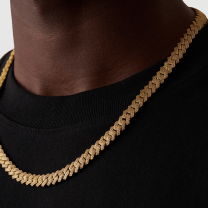 Prong Link Iced Cuban (Goud) 8mm