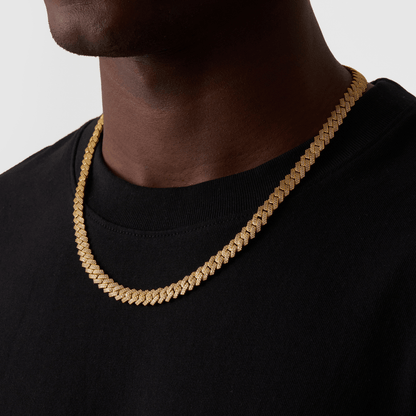 Prong Link Iced Cuban (Goud) 8mm