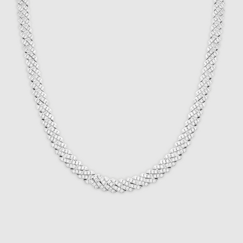 Prong Link Iced Cuban (Zilver) 6mm
