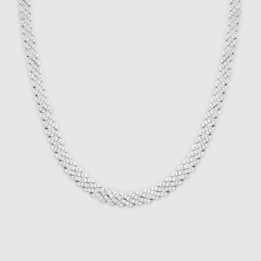 Prong Link Iced Cuban (Zilver) 6mm