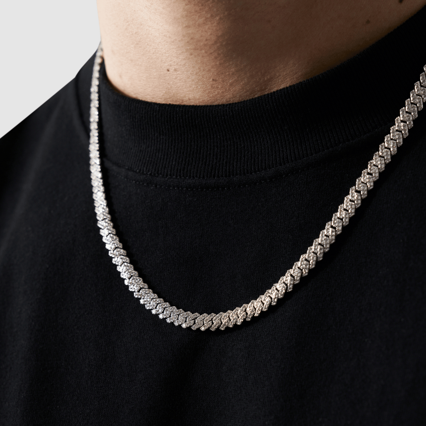 Prong Link Iced Cuban (Zilver) 6mm